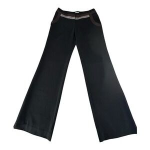 Elevenes (Anthropologie) Wool blend wide leg black dress pant with brown/grey 6‎